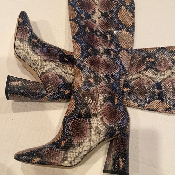 NWT SAM EDELMAN snake print Clarem boots - Picture 14 of 15